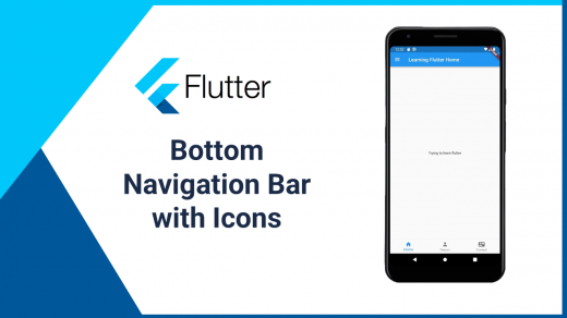 picture of mobile phone with bottom nav bar using flutter