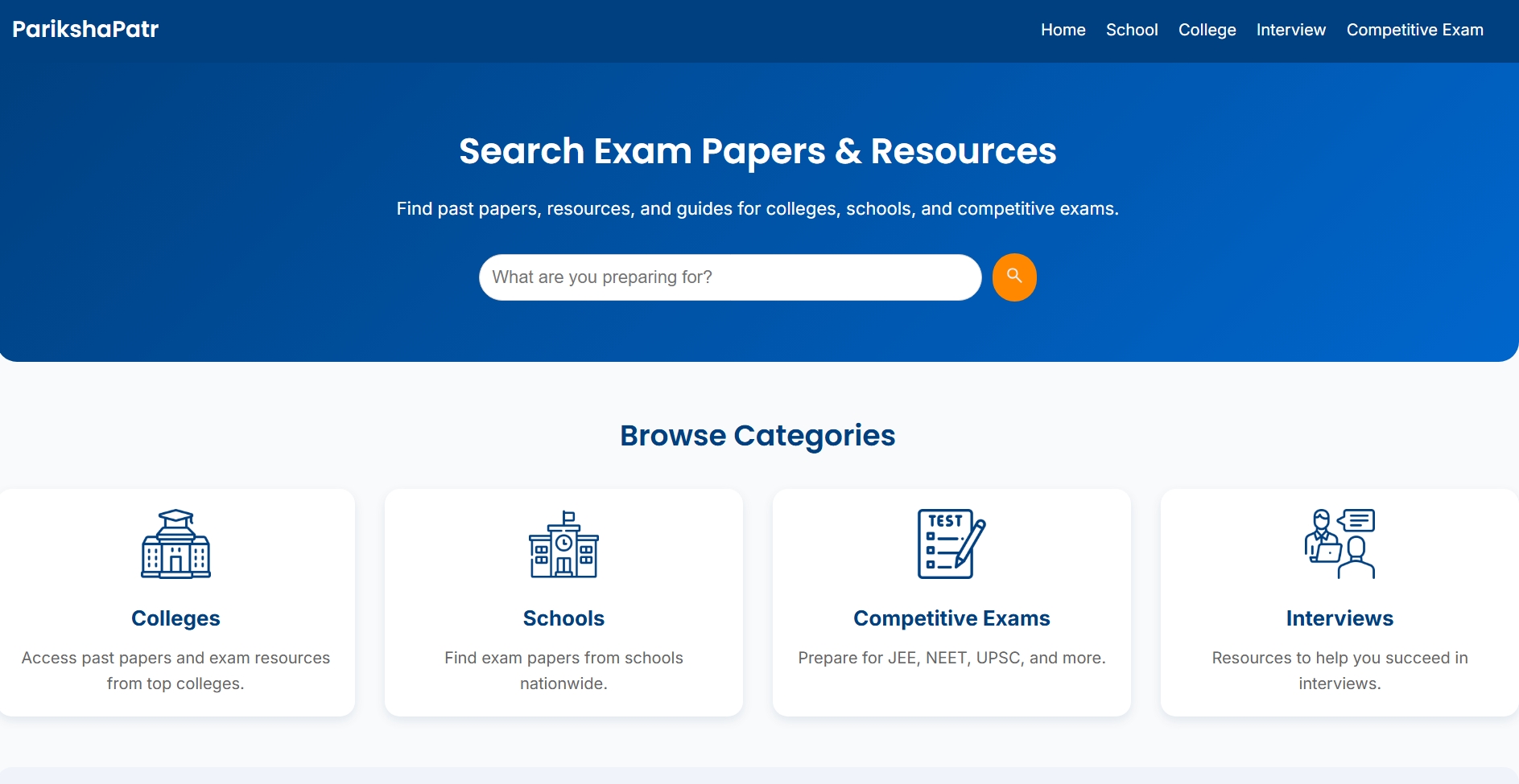 Created a website to Share Previous Year Exam Question Papers