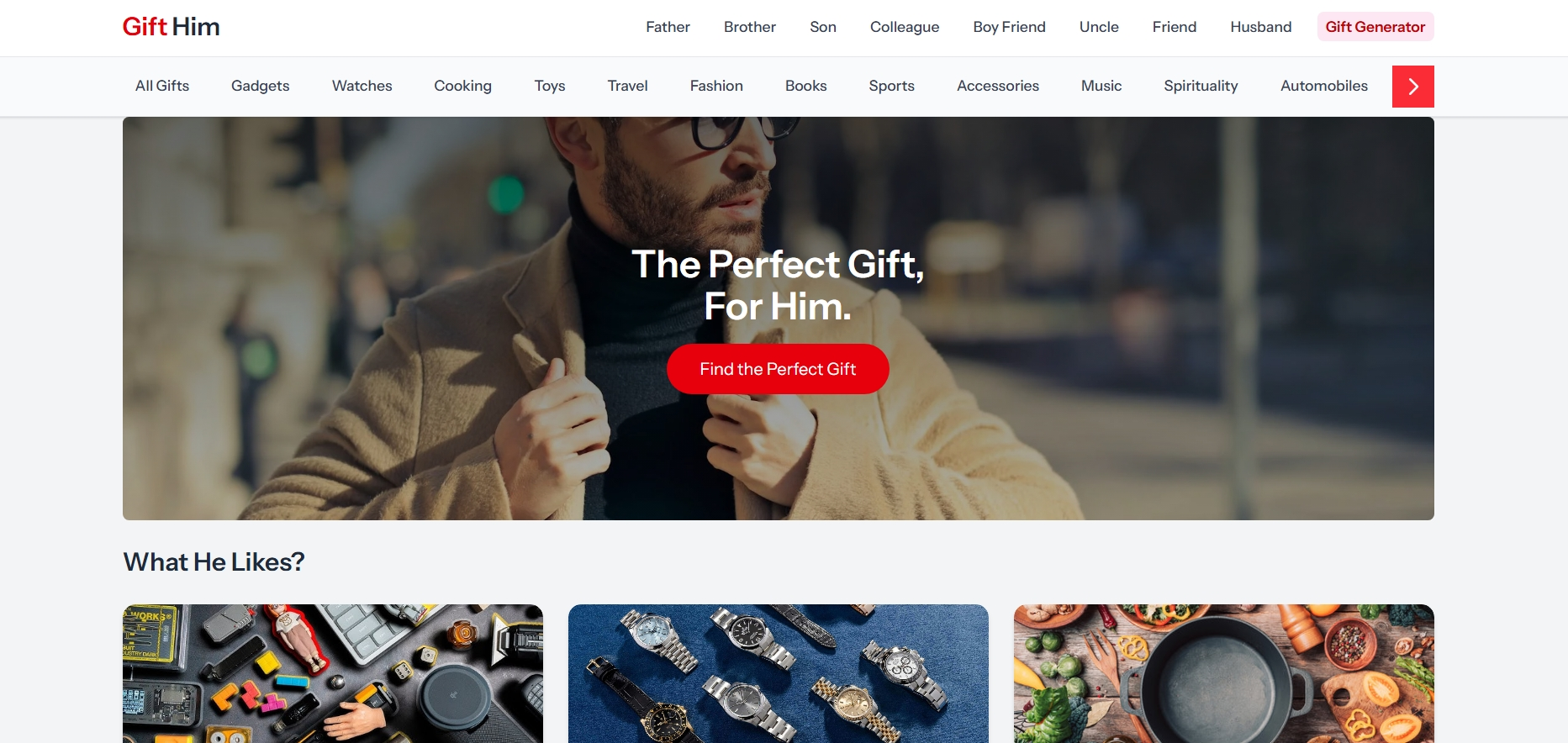 Screenshot of GiftHim